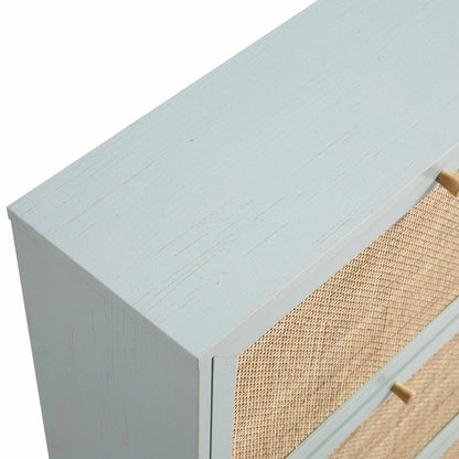 Meuble de rangement à chaussures à 3 niveaux en rotin Frances, menthe