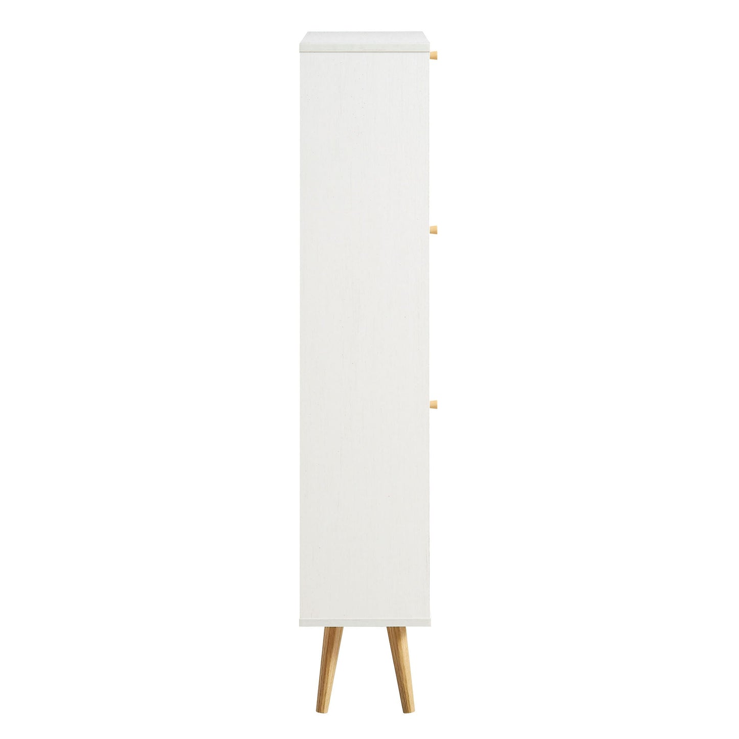 Meuble de rangement à chaussures à 3 niveaux en rotin Frances, blanc