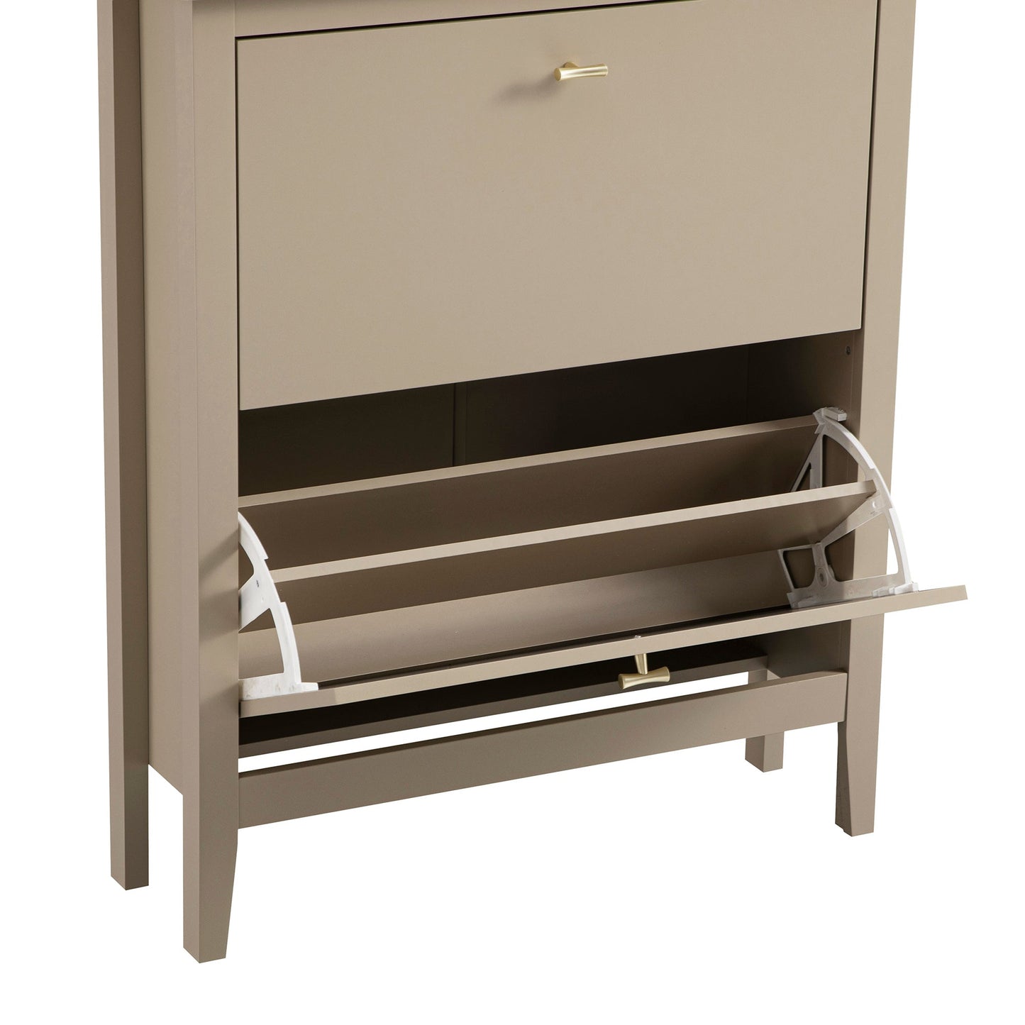 Meuble à chaussures à 2 niveaux Oakham, gris foncé