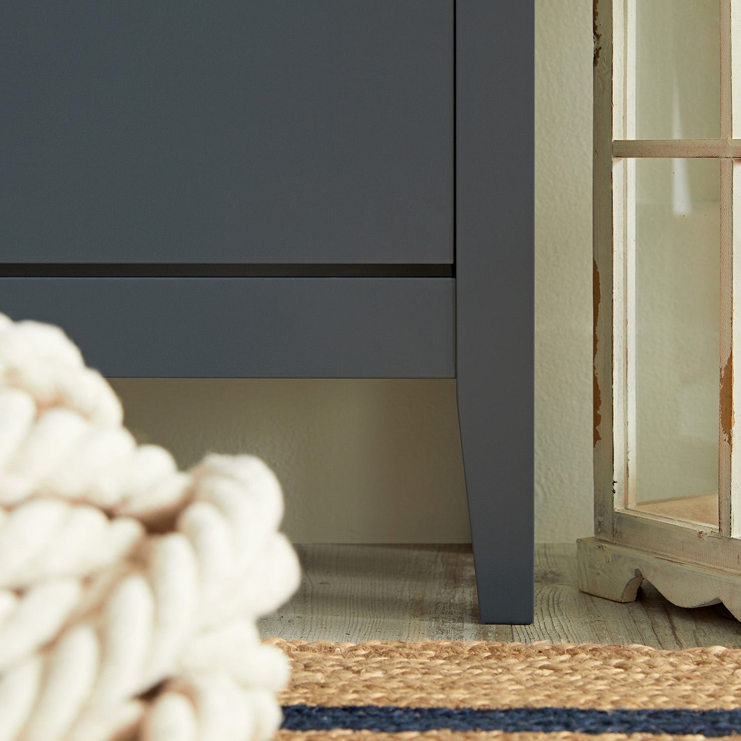 Meuble à chaussures à 2 niveaux Oakham, bleu orageux