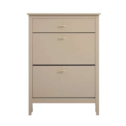 Meuble à chaussures Oakham à 2 niveaux avec tiroir supérieur, gris foncé