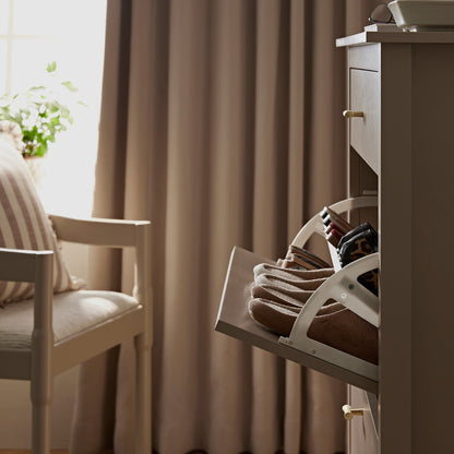 Meuble à chaussures Oakham à 2 niveaux avec tiroir supérieur, gris foncé