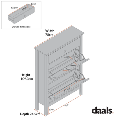 Meuble à chaussures Oakham à 2 niveaux avec tiroir supérieur, rose nude