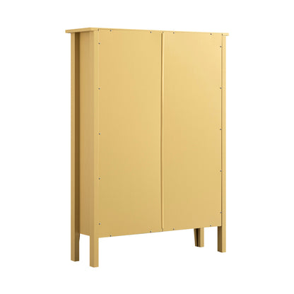 Meuble à chaussures Oakham à 2 niveaux avec tiroir supérieur, rotin jaune