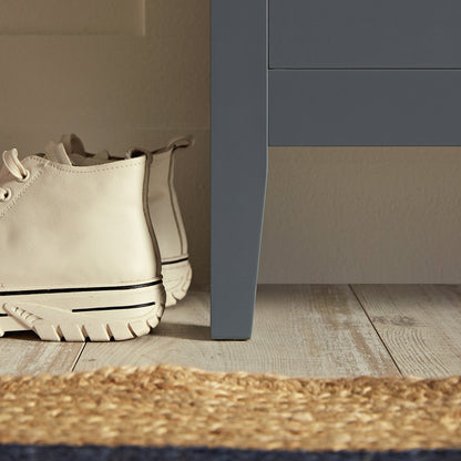 Meuble à chaussures Oakham à 2 niveaux avec tiroir supérieur, bleu orage