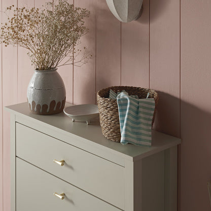 Meuble à chaussures Oakham à deux niveaux avec tiroir supérieur, blanc ombré