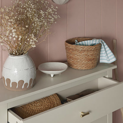 Meuble à chaussures Oakham à deux niveaux avec tiroir supérieur, blanc ombré