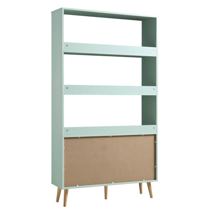 Bibliothèque en rotin tressé Frances avec portes, menthe