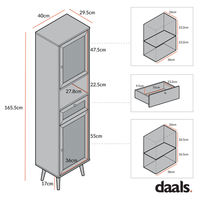 Meuble de salle de bain haut en rotin tressé Frances, noir
