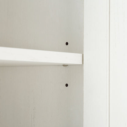 Meuble de salle de bain haut en rotin tressé Frances, blanc