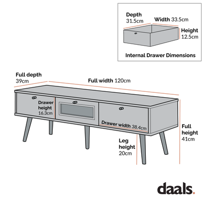 Meuble TV Anya à 3 tiroirs en rotin tressé blanc