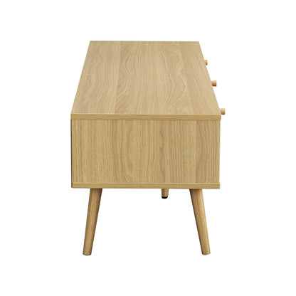 Meuble TV Anya à 3 tiroirs en rotin tressé naturel