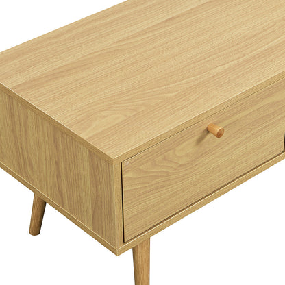 Meuble TV Anya à 3 tiroirs en rotin tressé naturel