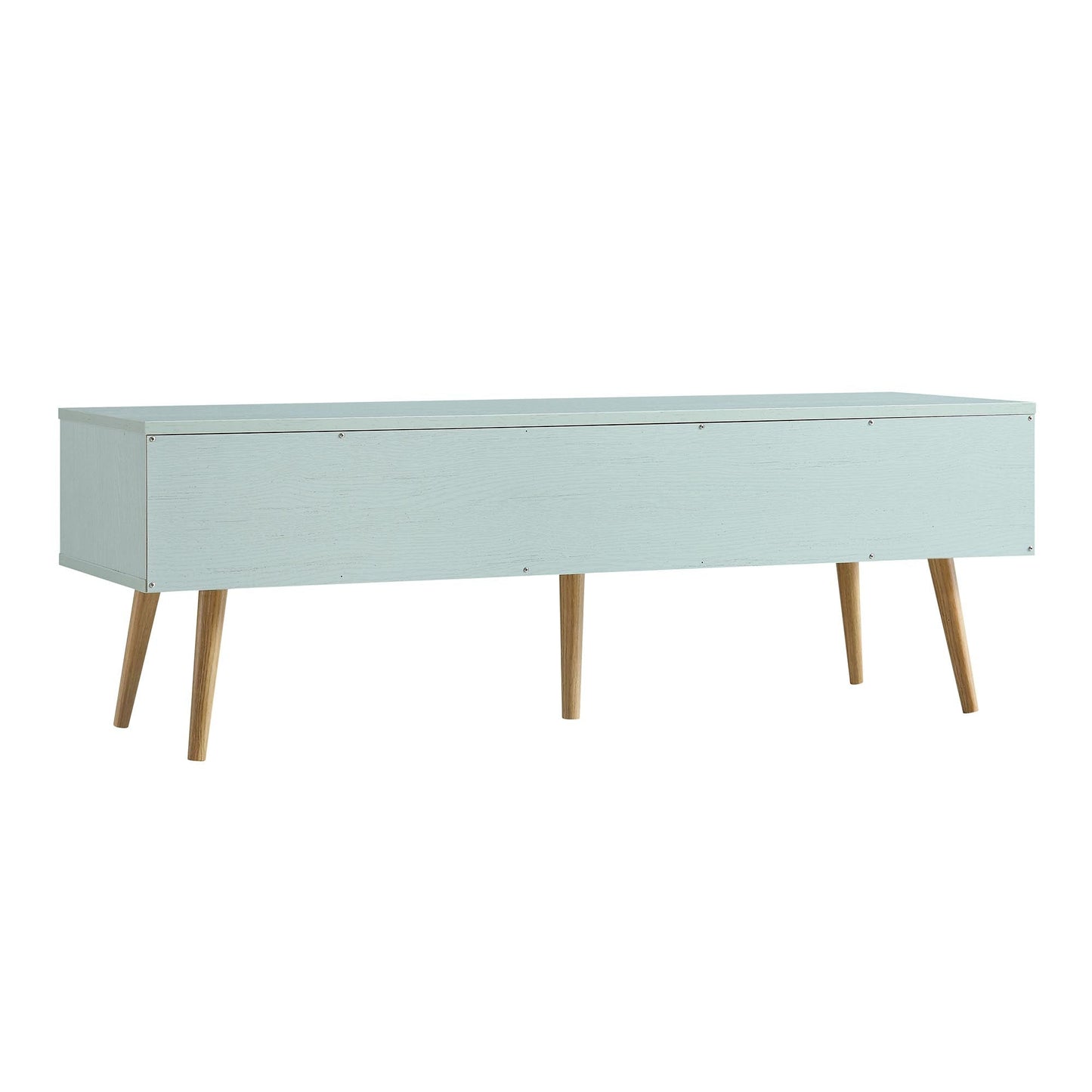 Meuble TV Anya en rotin tressé à 3 tiroirs, menthe