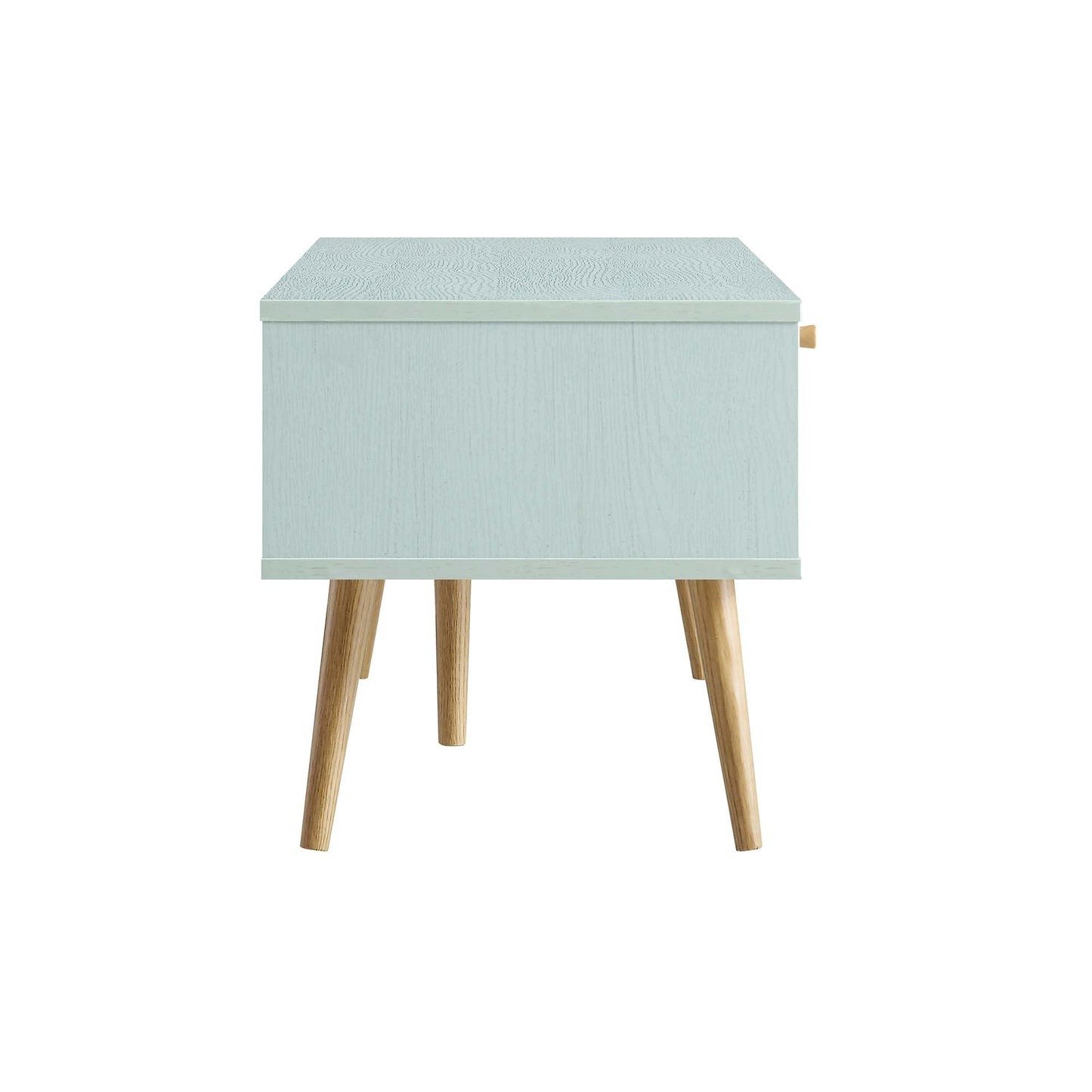 Meuble TV Anya en rotin tressé à 3 tiroirs, menthe