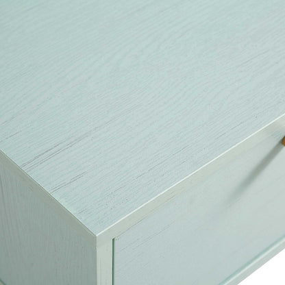 Meuble TV Anya en rotin tressé à 3 tiroirs, menthe