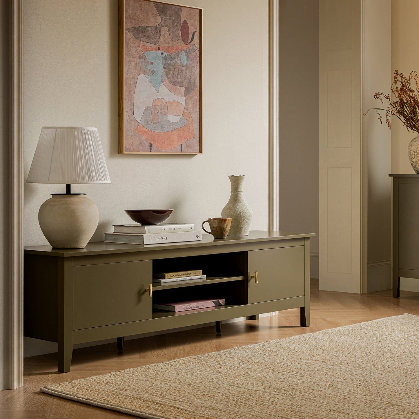 Meuble TV Oakham 150 cm, Olive Grove