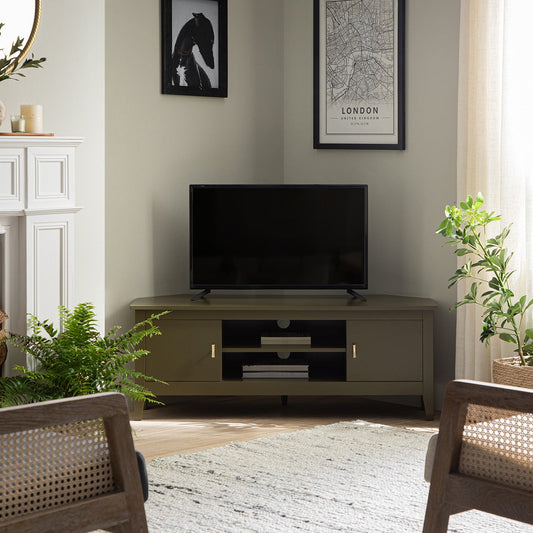 Meuble TV d'angle Oakham 120 cm, Olive Grove