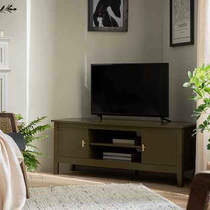 Meuble TV d'angle Oakham 120 cm, Olive Grove