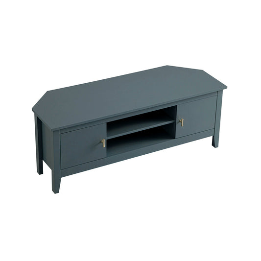 Meuble TV d'angle Oakham 120 cm, bleu orage
