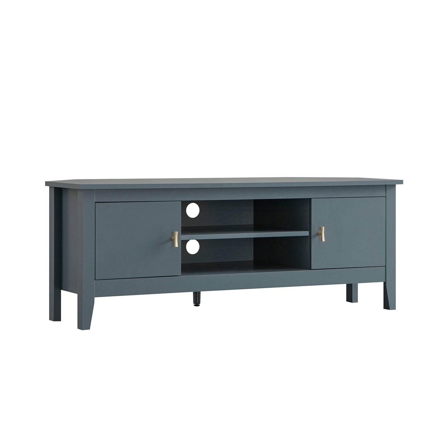 Meuble TV d'angle Oakham 120 cm, bleu orage