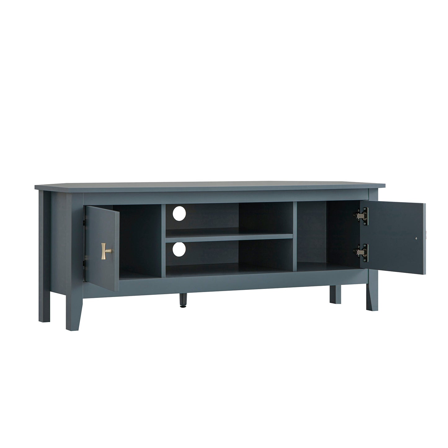 Meuble TV d'angle Oakham 120 cm, bleu orage
