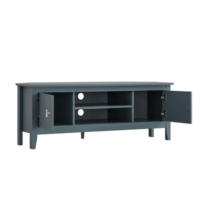 Meuble TV d'angle Oakham 120 cm, bleu orage
