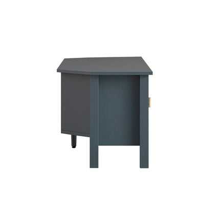 Meuble TV d'angle Oakham 120 cm, bleu orage