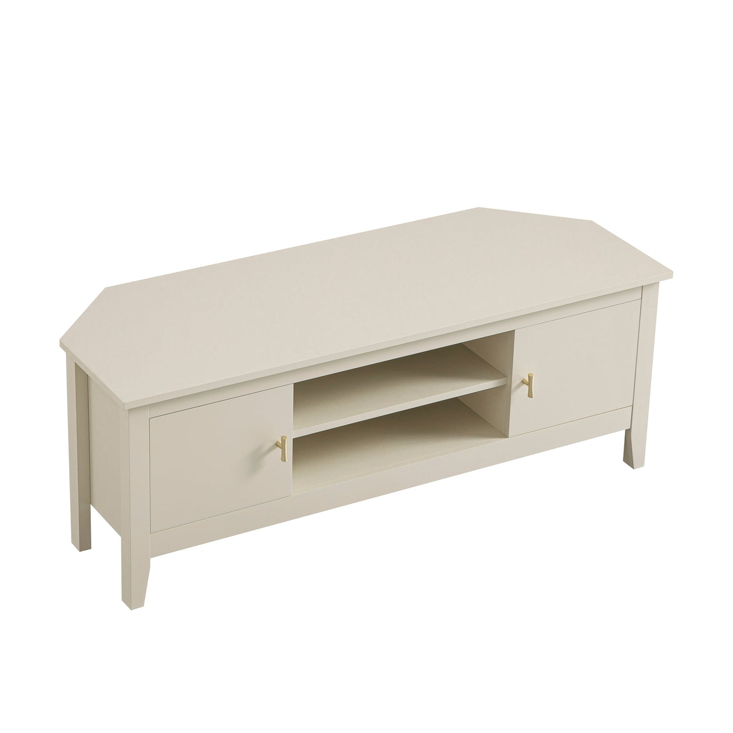 Meuble TV d'angle Oakham 120 cm, blanc ombré