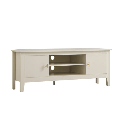 Meuble TV d'angle Oakham 120 cm, blanc ombré