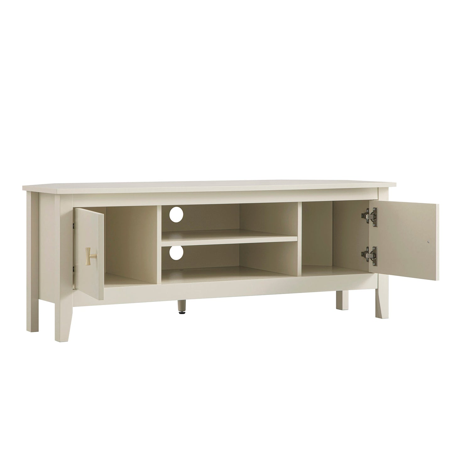 Meuble TV d'angle Oakham 120 cm, blanc ombré