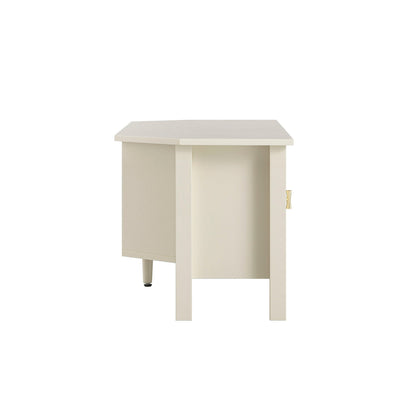 Meuble TV d'angle Oakham 120 cm, blanc ombré