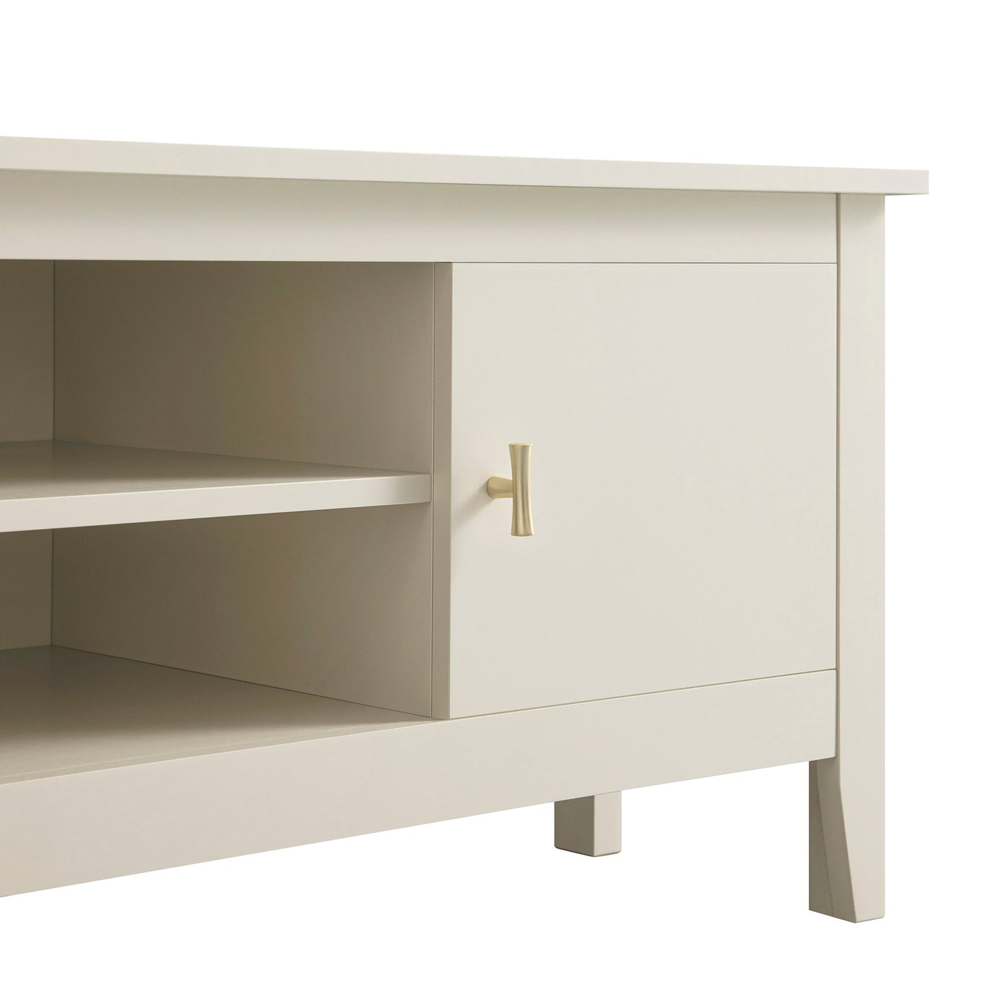Meuble TV d'angle Oakham 120 cm, blanc ombré