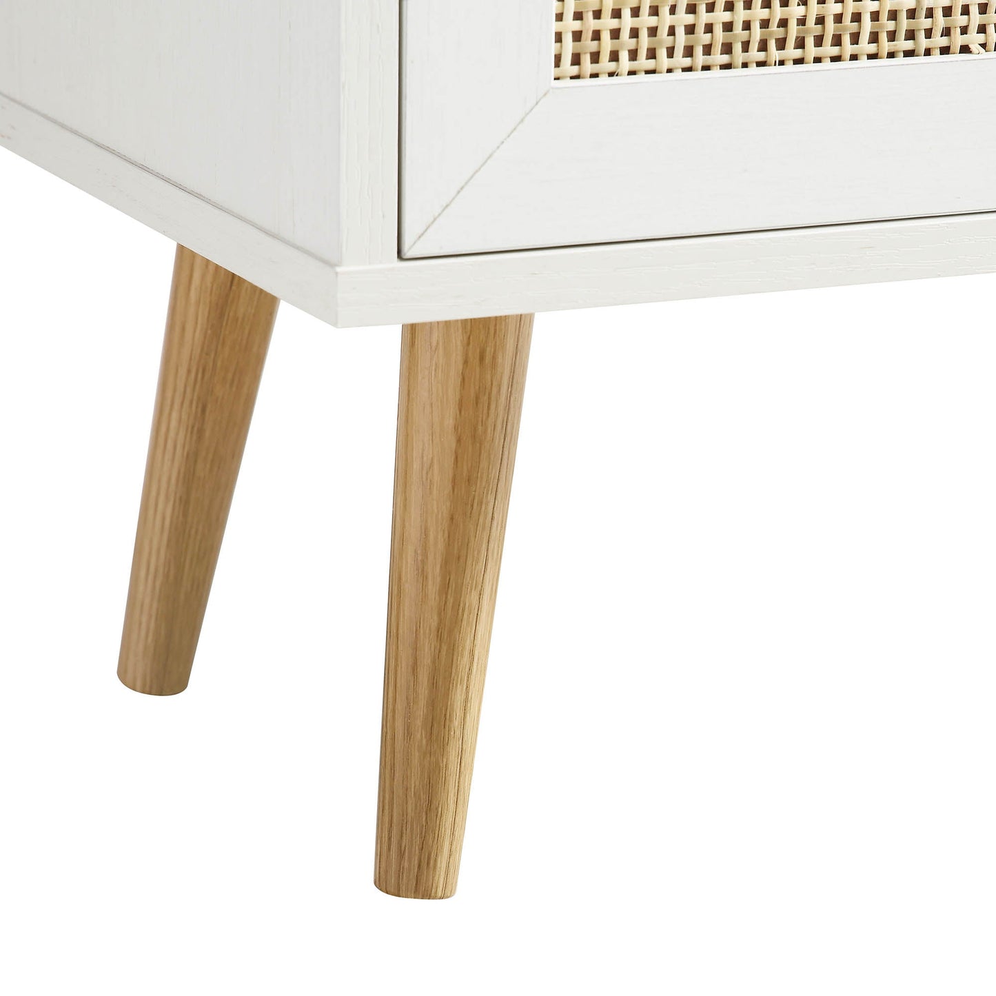 Meuble sous-lavabo 2 portes en rotin tressé Frances, blanc