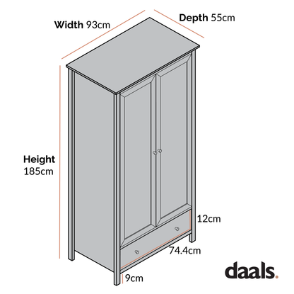 Armoire double en rotin Frances avec 1 tiroir, naturel