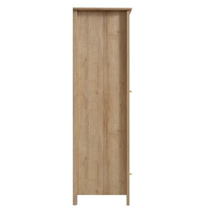 Armoire double en rotin Frances avec 1 tiroir, naturel