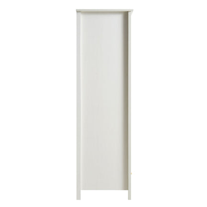Armoire double en rotin Frances avec 1 tiroir, blanche