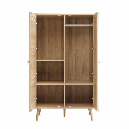 Armoire double compacte en rotin tressé Frances, naturel