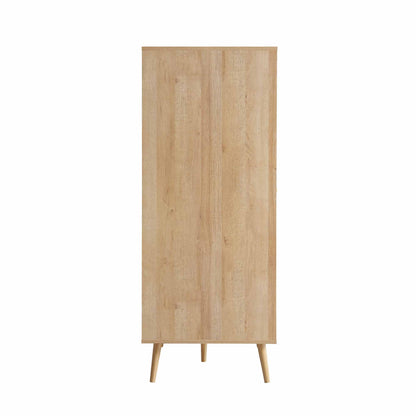 Armoire double compacte en rotin tressé Frances, naturel