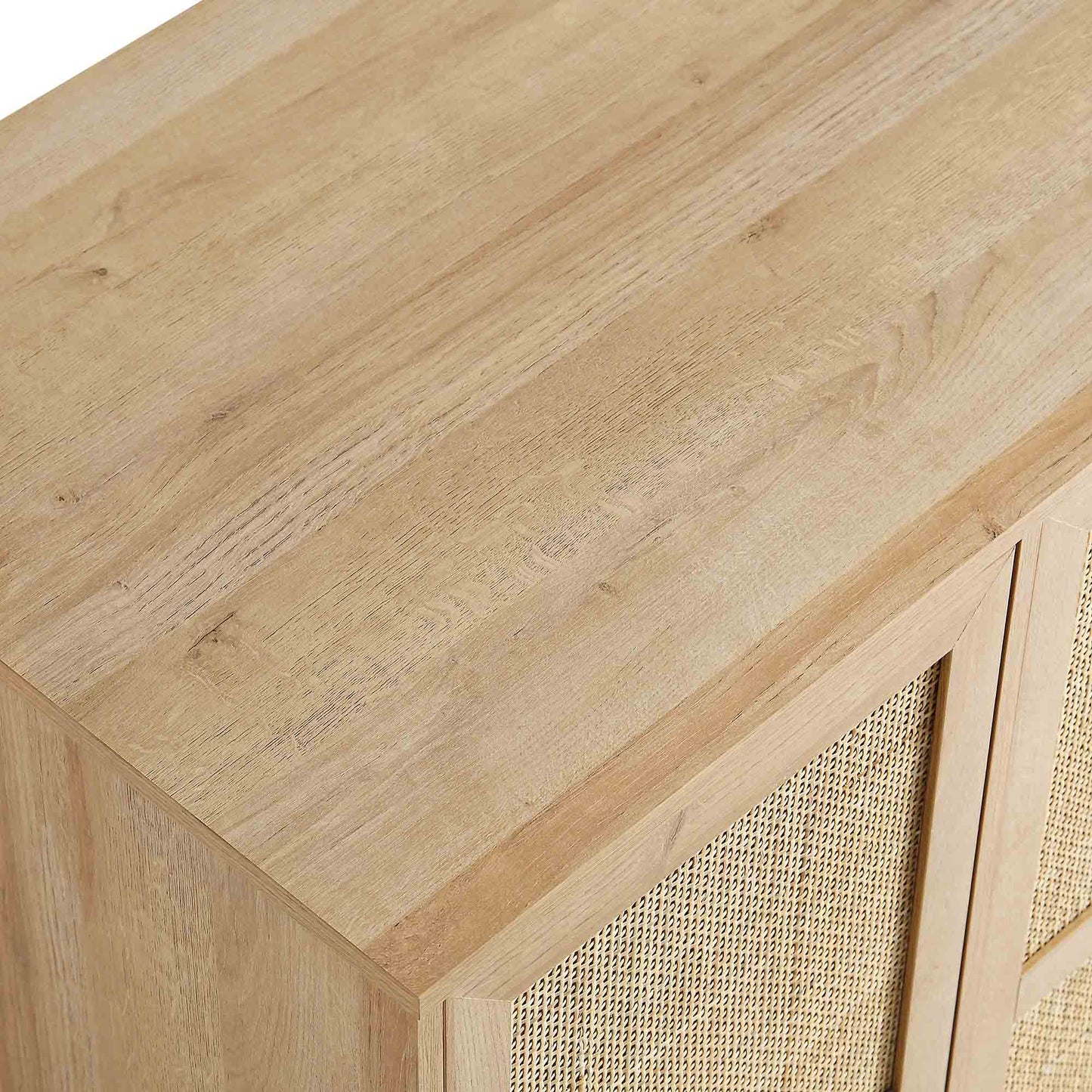 Armoire double compacte en rotin tressé Frances, naturel