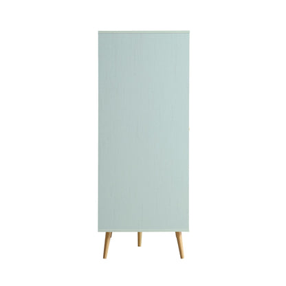 Armoire double compacte en rotin tressé Frances, vert menthe