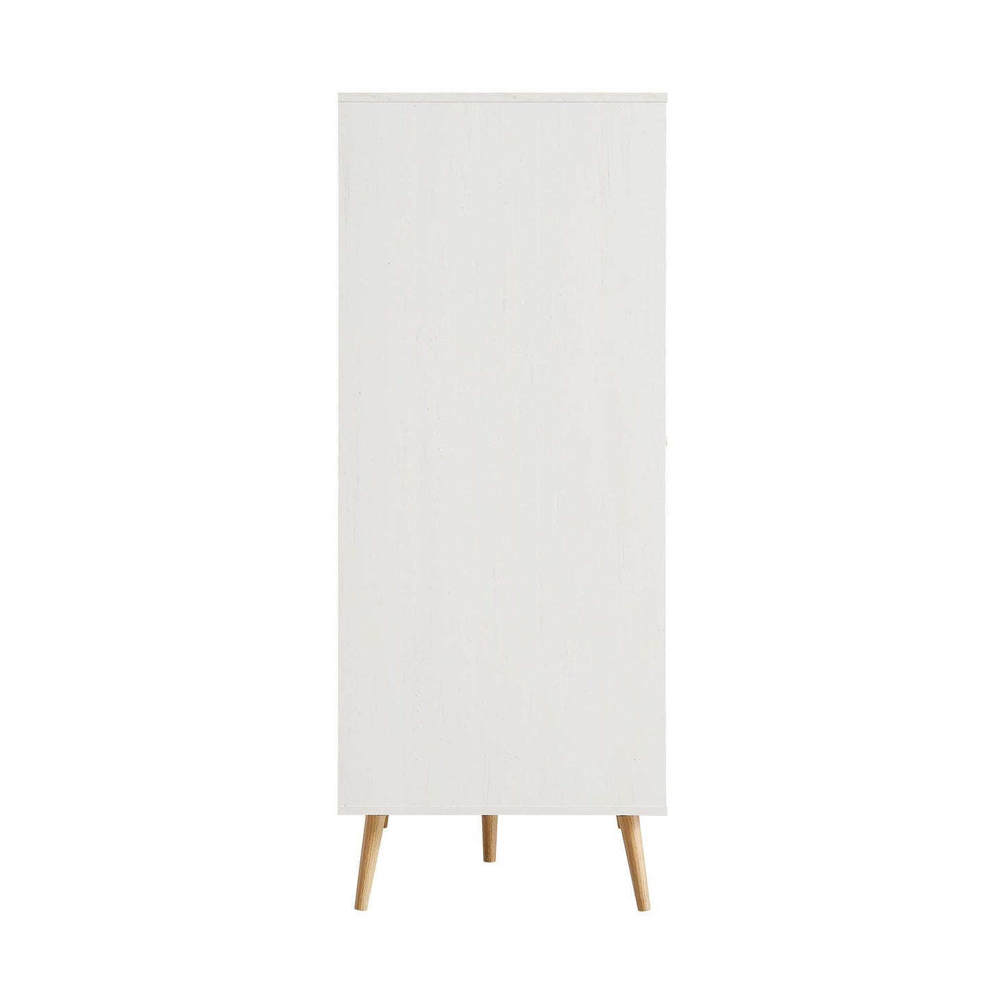 Armoire double compacte en rotin tressé Frances, blanche