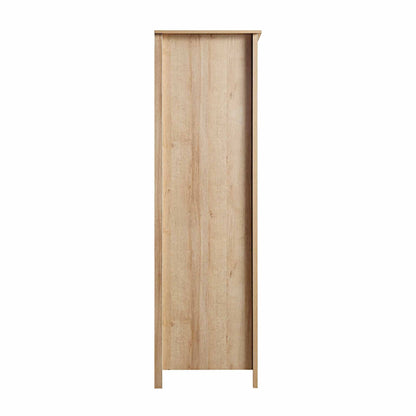 Armoire triple en rotin Frances avec 2 tiroirs, naturel