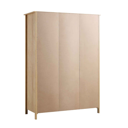 Armoire triple en rotin Frances avec 2 tiroirs, naturel