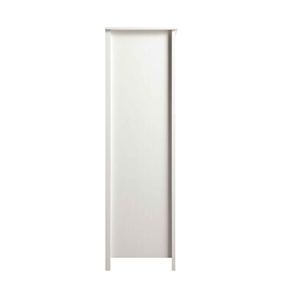 Armoire triple en rotin Frances avec 2 tiroirs, blanche