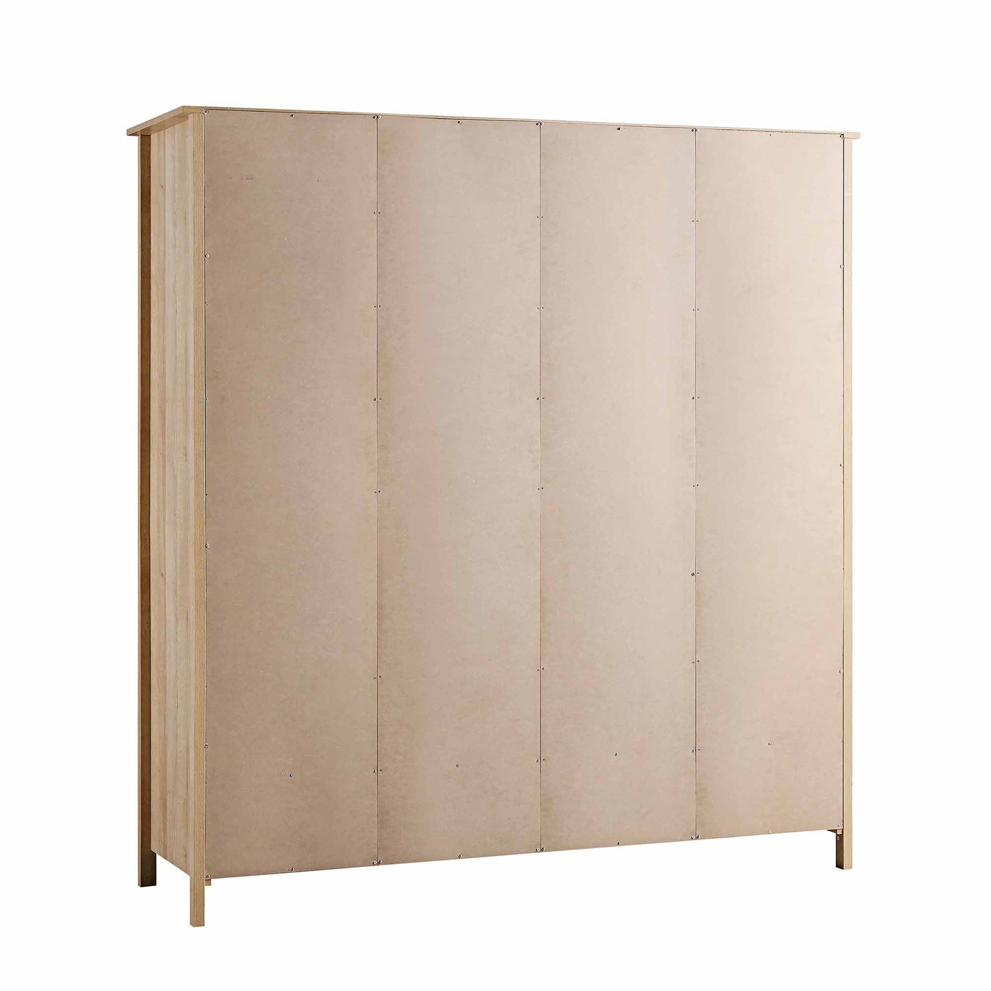 Armoire 4 portes en rotin Frances avec 2 tiroirs, couleur naturelle