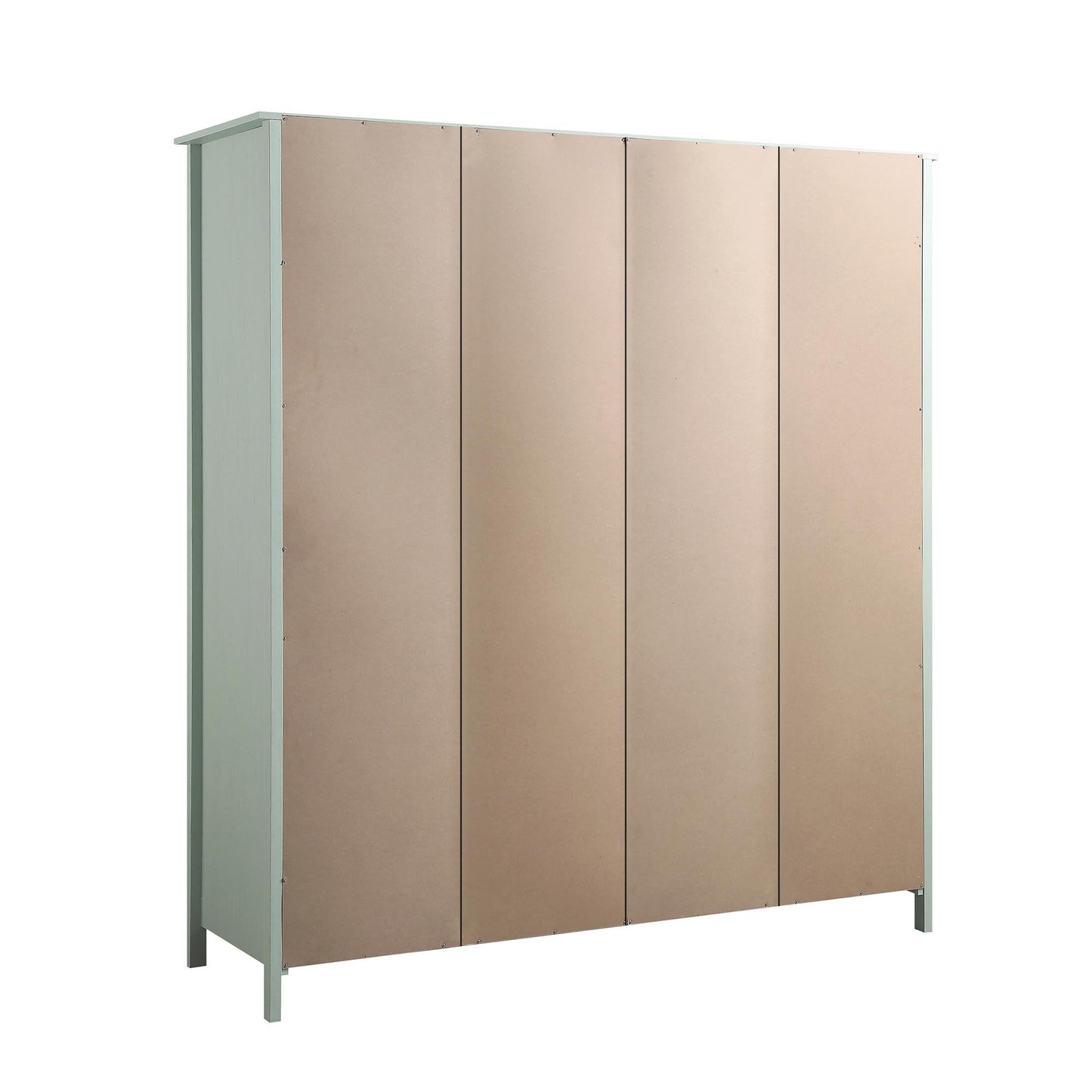 Armoire 4 portes en rotin Frances avec 2 tiroirs, menthe