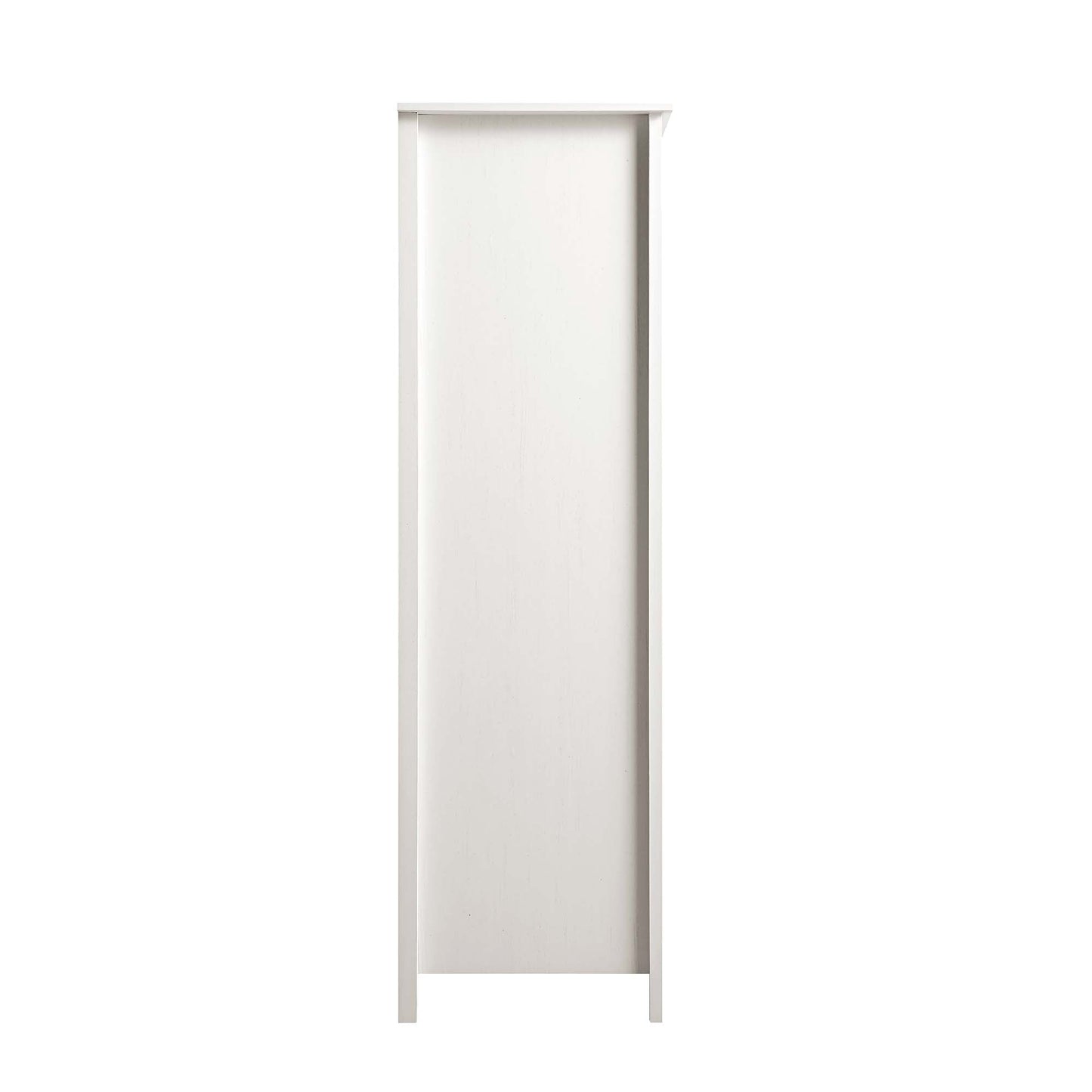 Armoire 4 portes en rotin Frances avec 2 tiroirs, blanche