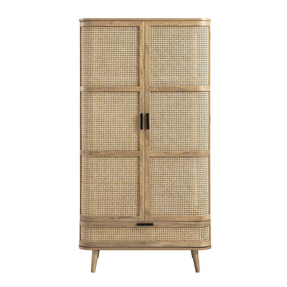 Armoire double en rotin courbé Izzy, naturel