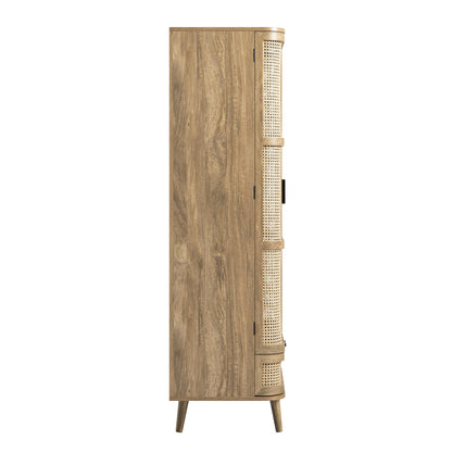 Armoire double en rotin courbé Izzy, naturel